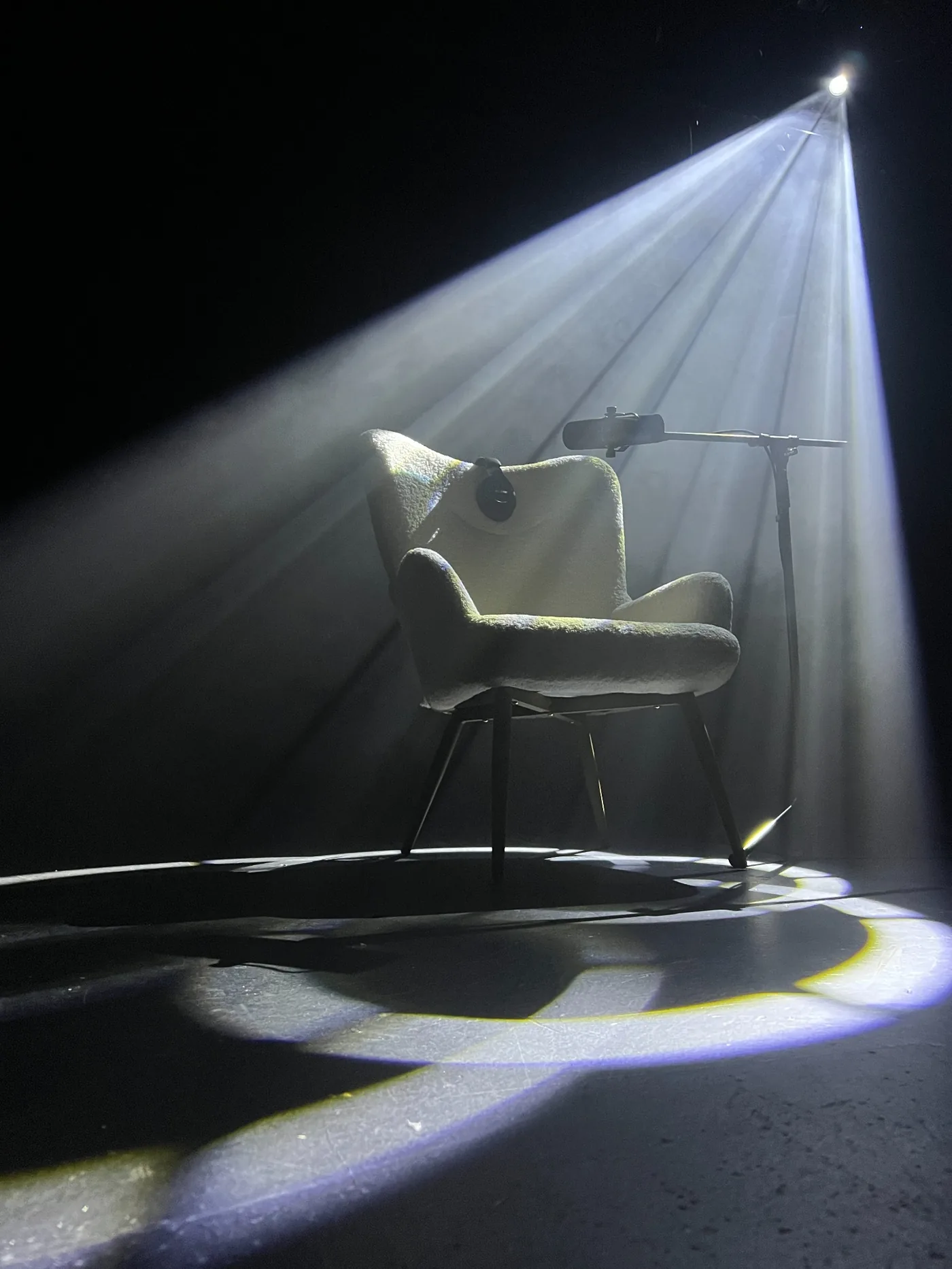 Creative lighting chair setup at Qool Studio Miami
