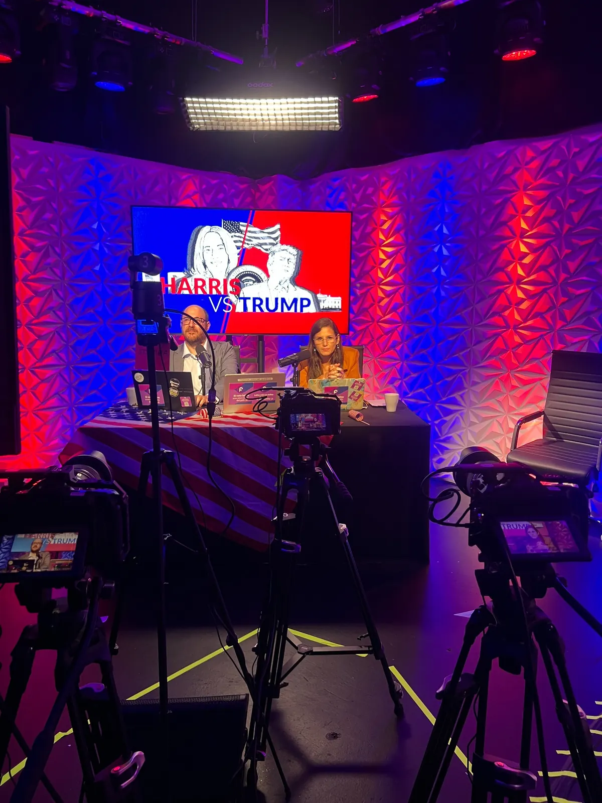 Livestream production setup with cameras at Qool Studio Miami